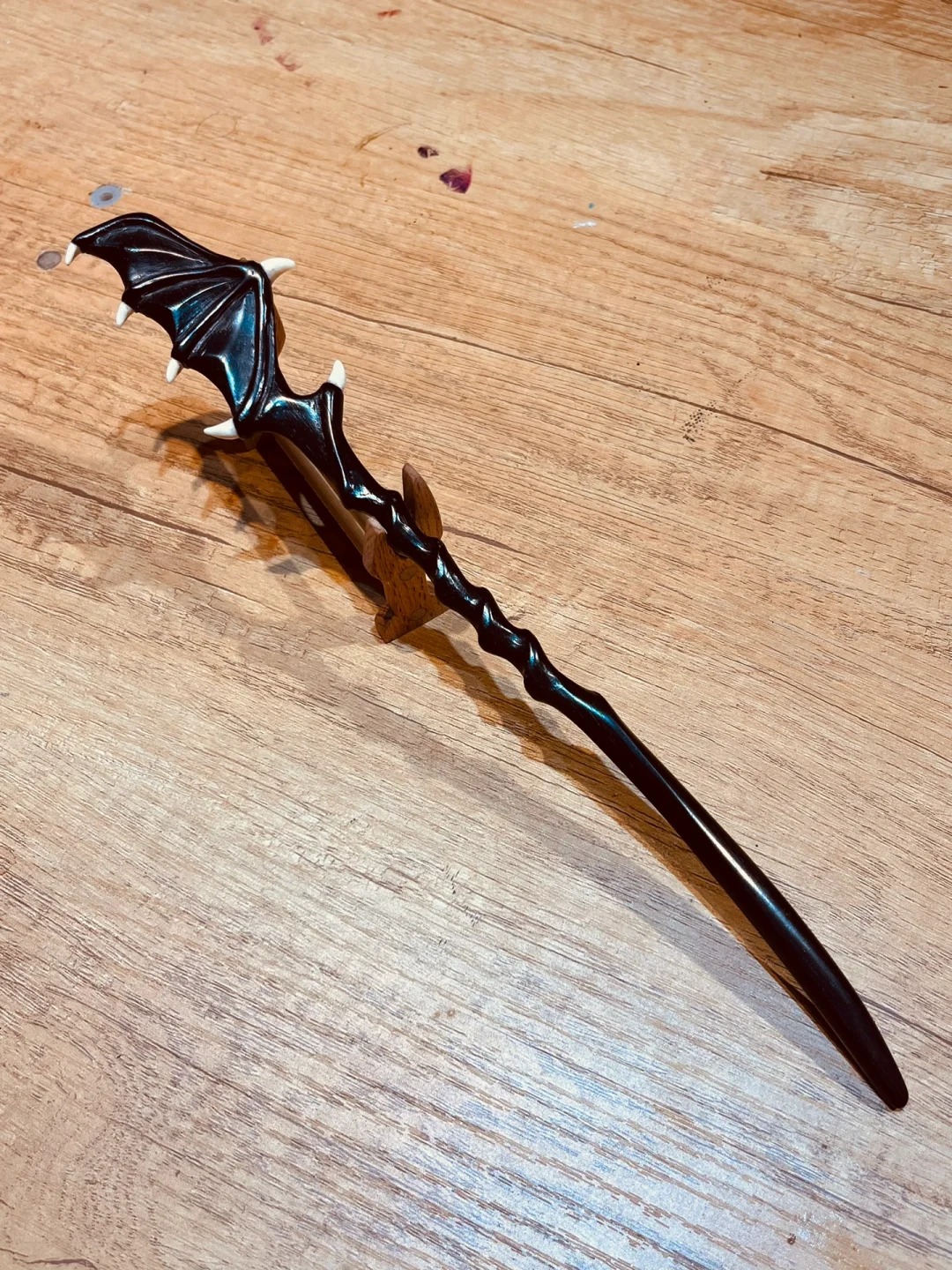 恶魔之翼手工檀木发簪